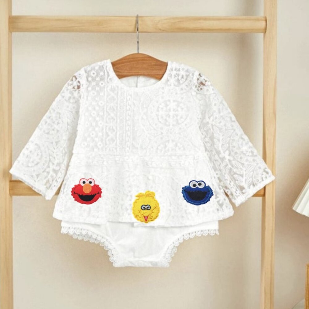 Sesame Street Romper Elmo Dress First Birthday Outfit Clothes Dress Smash Cake